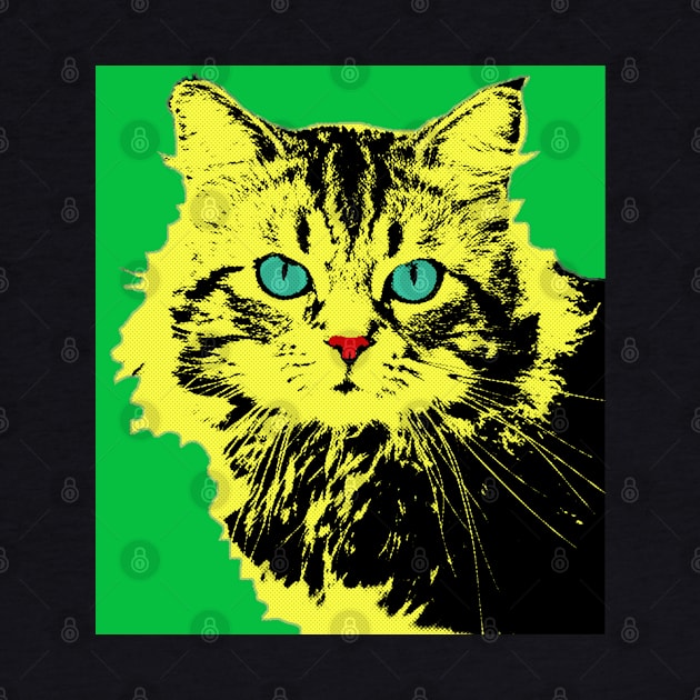 POP ART CAT YELLOW - GREEN by NYWA-ART-PROJECT